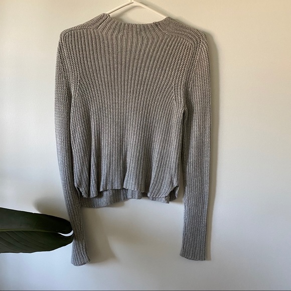 American Apparel Cropped Knit Grey Sweater - Picture 8 of 9